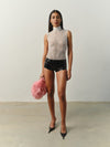 Allure sleeveless bodysuit in Blanc Lace
