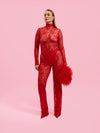 Бандл: Allure bodysuit in Red Lace + Allure pants in Red Lace
