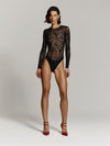 Lace Skin bodysuit in Onyx