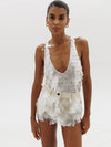 Бандл: Power tank top in Sequined White + Vixen short in Sequined White