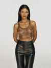 Stardust crop top in Choco