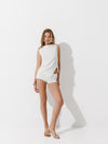 Towel shorts in Blanc
