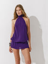 Museum jumpsuit in Purple Silk