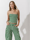 Etta bandeau in Gingham Green
