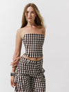 Etta bandeau in Gingham Brown