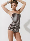 Vixen shorts in Gingham Brown